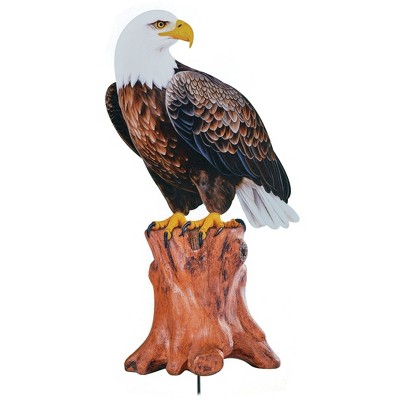 Collections Etc Realistic Bald Eagle on Stump Outdoor Garden Stake