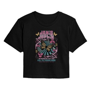 Women's - Janis Joplin - Butterfly Cropped Graphic T-Shirt - 1 of 4