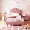 Twin Platform Bed Frame, Velvet Upholstered Platform Bed Frame with Height Adjustable Headboard, Strong Wood Slat Support, Easy to Assemble - 2 of 4