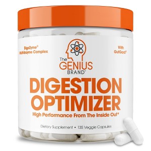 Genius Digestive Enzymes – Natural Support for Gut Health, Bloating, Gas & Constipation Relief – 135 Vegetarian Capsules - 1 of 4