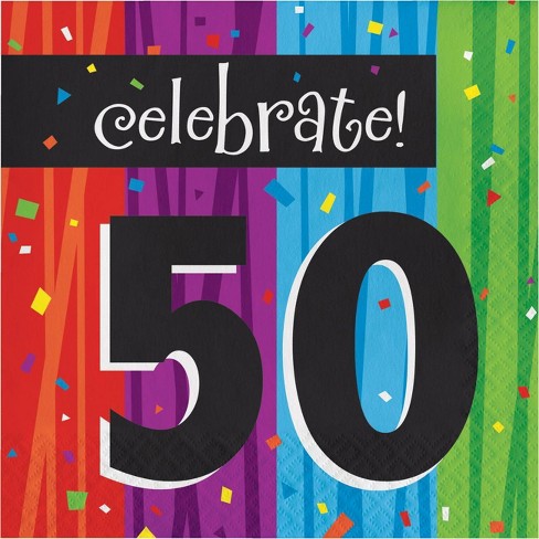 48ct Milestone Celebrations Happy 50th Birthday Napkins Target