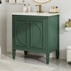 XINGHANZHENXUAN Vintage Style Bathroom Vanity with Sink, Soft-Close 2-Door Cabinet with Drawer & Ceramic Basin (Faucet Not Included) - 2 of 4