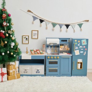 Teamson Kids Little Chef Atlanta Modular Play Kitchen with 17 Accessories and Interactive Toy Appliances, White/Gold - 1 of 4