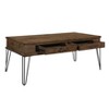 NicBex Rectangle/Square Coffee Table Cocktail Table with 2 Drawers and Metal Legs for Living Room,Bedroom,Brown - 3 of 4
