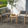 Tangkula Stackable Dining Chair Set of 4 w/ Breathable Backrest Adjustable Foot Pads - 3 of 4