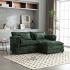 76.77'' Chenille Double Sofa with Removable Armrests L-Shaped Sectional Sofas, Footstool, and Convenient Side Pockets - 2 of 4
