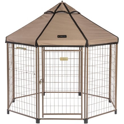 Advantek 5 Foot Portable Indoor Outdoor Metal Pet and Dog Gazebo with Waterproof Reversible Cover