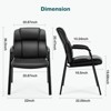 MAYEERTY PU Leather Executive Office Chair Conference Room Reception Chairs with Padded Arms No Wheels - 3 of 4