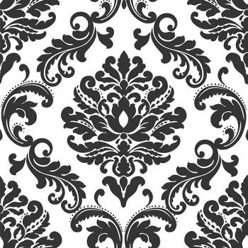 NuWallpaper Damask Peel & Stick Wallpaper Black/White