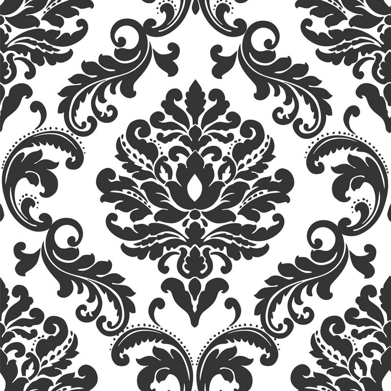 NuWallpaper Damask Peel &#38; Stick Wallpaper Black/White, 1 of 5