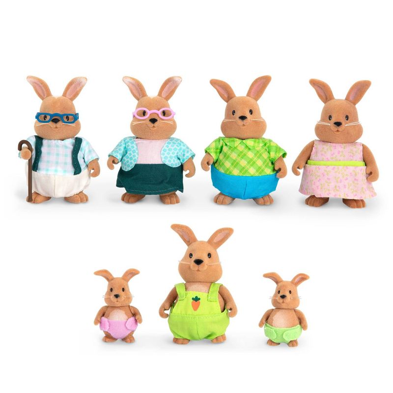Li&#39;l Woodzeez Miniature Animal Figurine Set - Cottonball Rabbit Family, 1 of 7
