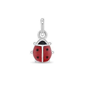 Girls' Enamel Ladybug Sterling Silver Charm - Red - In Season Jewelry