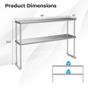 Costway Stainless Steel Table with Overshelves, 48'' X 24'' Work Table with 48'' X 12'' Shelf - 4 of 4