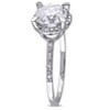 Everly Jewelry – 10K White Gold 1 5/8 TGW Created White Sapphire and Diamond Fashion Ring - 4 of 4