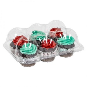 Inno-Pak 6-Count Cupcake Container Clear PET - 150 ct - 1 of 2