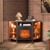 VEVOR Electric Fireplace TV Stand, Corner TV Stand for TVs up to 50", Corner Console with 18" Fireplace, Vintage Design, Remote Control & Timer - 2 of 4