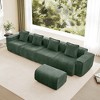 AENKYO U-Shaped Sectional Sofa, Oversized Velvet Modular Couch with 2 Movable Ottomans & Pillows, No Assembly Cloud-Like Comfort - 2 of 4