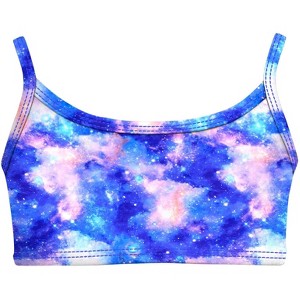 City Threads USA-Made Girls UPF 50+ Printed Bikini Swim Top - 1 of 4