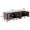 APRILSOUL66.00"Functional 4-Door TV Cabinet ¨C 2 Storage Spaces, Adjustable Shelves, Ideal for Living Room Organization - 3 of 4