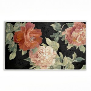 Stupell Industries Beauty Of The Blossom On Black Printed Plush Bath Mat And Bath Rug, Design By Lanie Loreth, 18"X30" - 1 of 4
