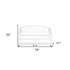 HomeRoots White Metal Twin Bed Frame With Drawers - 3 of 4