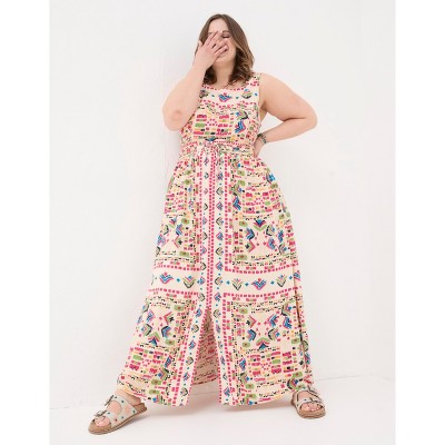 FatFace Women's Plus Size Carmen Trail Marks Maxi Dress