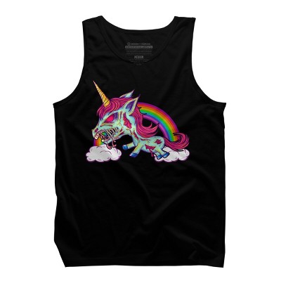 Men's Design By Humans Zombie Rainbow Unicorn By Dzuu Tank Top