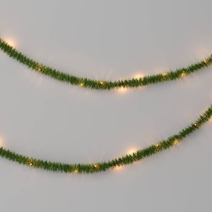 18' Christmas Pre-Lit Artificial Pine Garland Green with LED Lights - Wondershop™ - 1 of 4