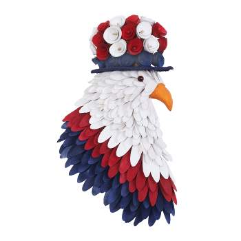 14" Red, White and Blue Bald American Eagle Wall Décor - National Tree Company