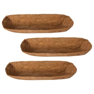 NewHome "3Pcs Coco Coir Liners for Planters, Window Box, Hanging Basket & Half Moon" Khaki  36in Trough - 1 of 4