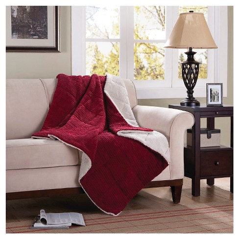 Wide Corduroy Reverse To Berber Throw Red 50 X60 Target