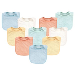 Hudson Baby Infant Unisex Rayon from Bamboo Terry Bibs, Soft Neutral, One Size - 1 of 4