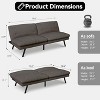 Vipbear black linen sofa bed, adjustable backrest, multi-functional small sofa bed, living room, apartment, office - 2 of 4