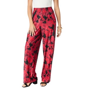 Roaman's Ultrasmooth Fabric Wide-Leg Pant - 1 of 4