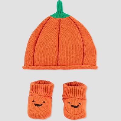 Image of Carter's Just One You®️ Baby Hat & Bootie Set - Orange