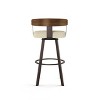 Amisco Lars Upholstered Counter Height Barstool Cream/Dark Brown: Solid Wood Backrest, Steel Frame, Polyester Upholstery - 3 of 4
