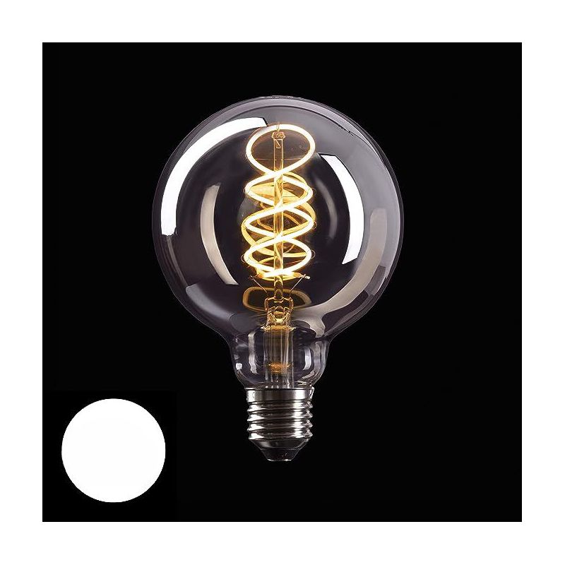 CROWN LED 110V-130V, 50 Watt, E26 Edison Light Bulb for Antique Filament Lamps in Smoky Glass Look, 3 Pack, 2 of 4