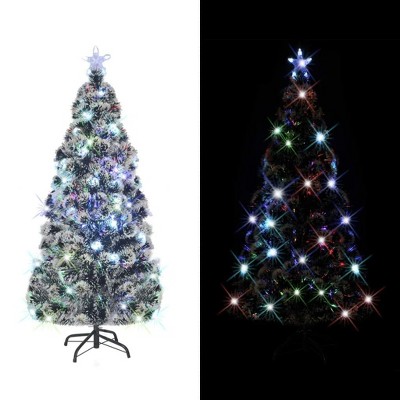 vidaXL 6-ft Artificial Christmas Tree with Stand/LED Light Unit, Realistic Fiberglass Material