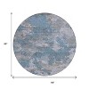 Denim Blue And Gray Abstract Washable Indoor Outdoor Area Rug - 3 of 4