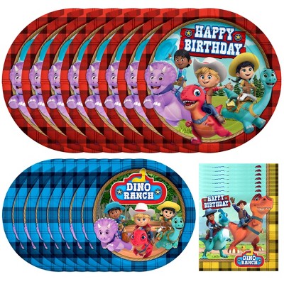 Treasures Gifted Dino Ranch Party Supplies Dinnerware Starter Set for 16 Guests