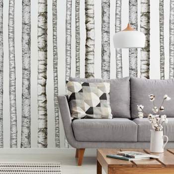 15" x 86" Realistic Birch Trees Peel and Stick Giant Wall Decal - RoomMates
