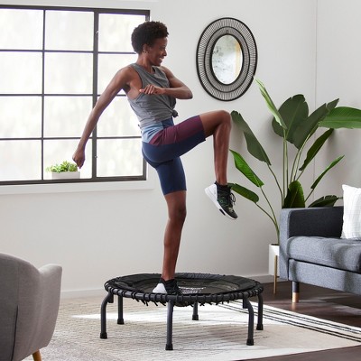Black Round Heavy Duty Fitness Trampoline with Enclosure