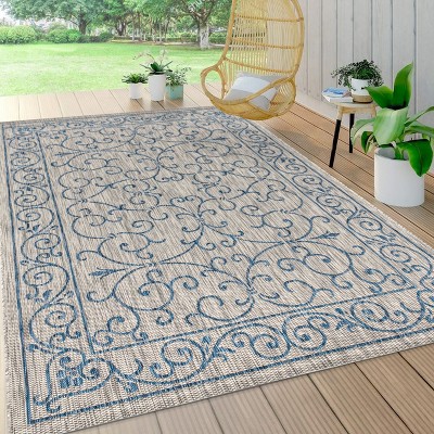 JONATHAN Y Charleston Vintage Filigree Textured Weave Indoor/Outdoor Area Rug
