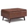 CAVINAS Square Faux Leather Storage Ottoman Bench with 2 Flip over Serving Trays,Modern Storage Ottoman,Storage Benches for Living Room,Bedroom - 2 of 4