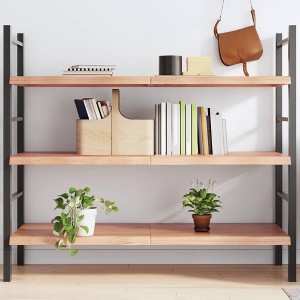 vidaXL Wall Shelf Light Brown 55.1 in.x19.7 in.x(0.8 in.-1.6 in.) Treated Solid Wood Oak - 1 of 4