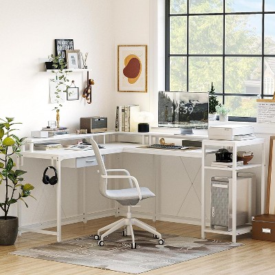 68 Inch L Shaped Gaming Desk With Built In Led Lighting Power Outlets Ergonomic Computer Desk Adjustable Monitor Stand Usb Charging Ports Sturdy Sta