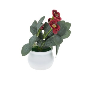 Unique Bargains Artificial Plants 5-Stem Rose Plastic 4.72"x4.72"x7.09" 1 Pcs - 1 of 4