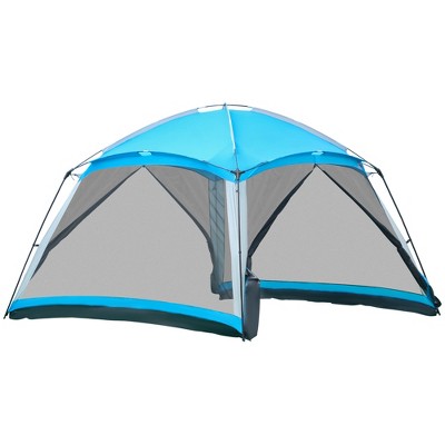 Sky Blue 12' x 12' Mesh Screen House Tent for 8 People
