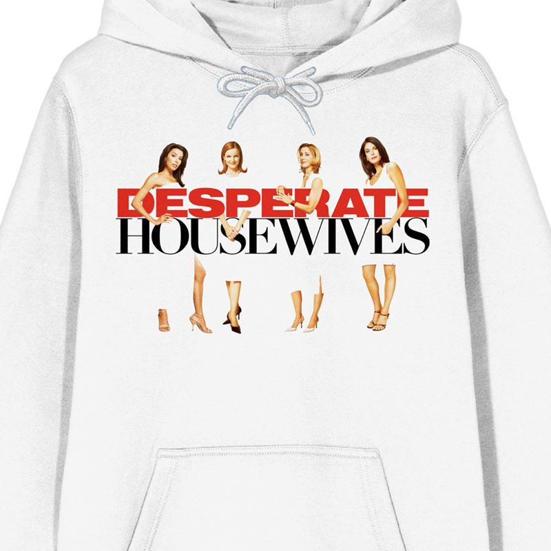 Desperate Housewives Key Art Long Sleeve White Adult Hooded Sweatshirt, 2 of 4