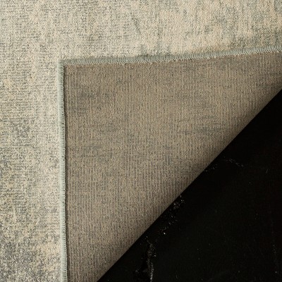 Gray Abstract Hand-Knotted Viscose Area Rug